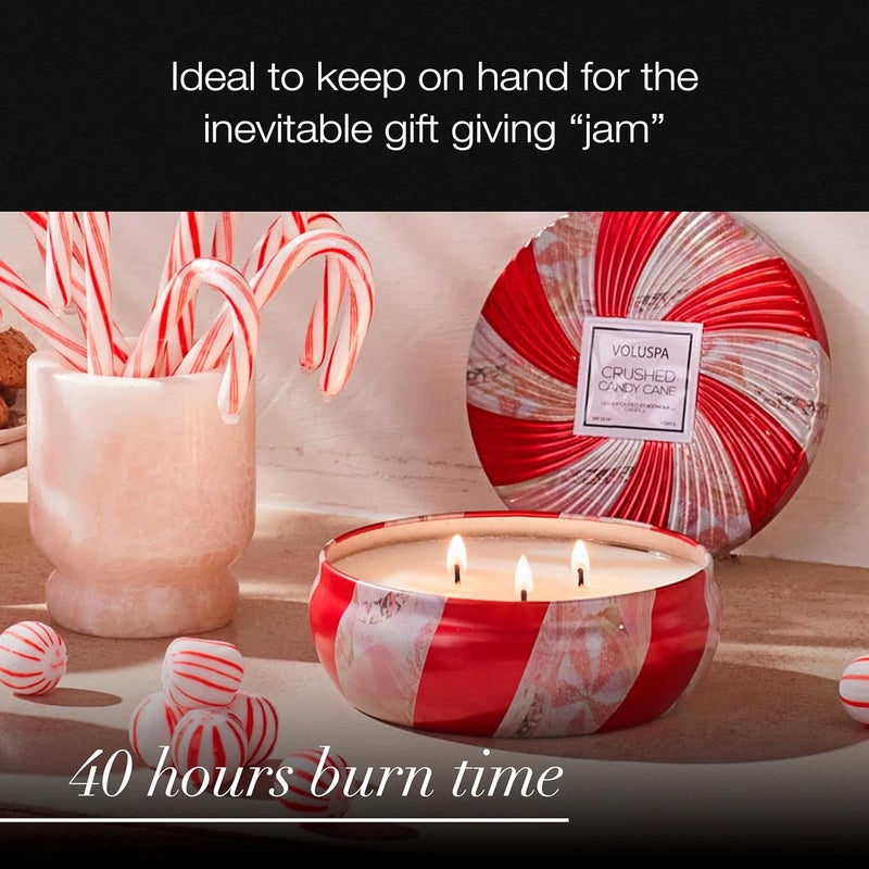 Voluspa Crushed Candy Cane 3 Wick Candle - Image 5